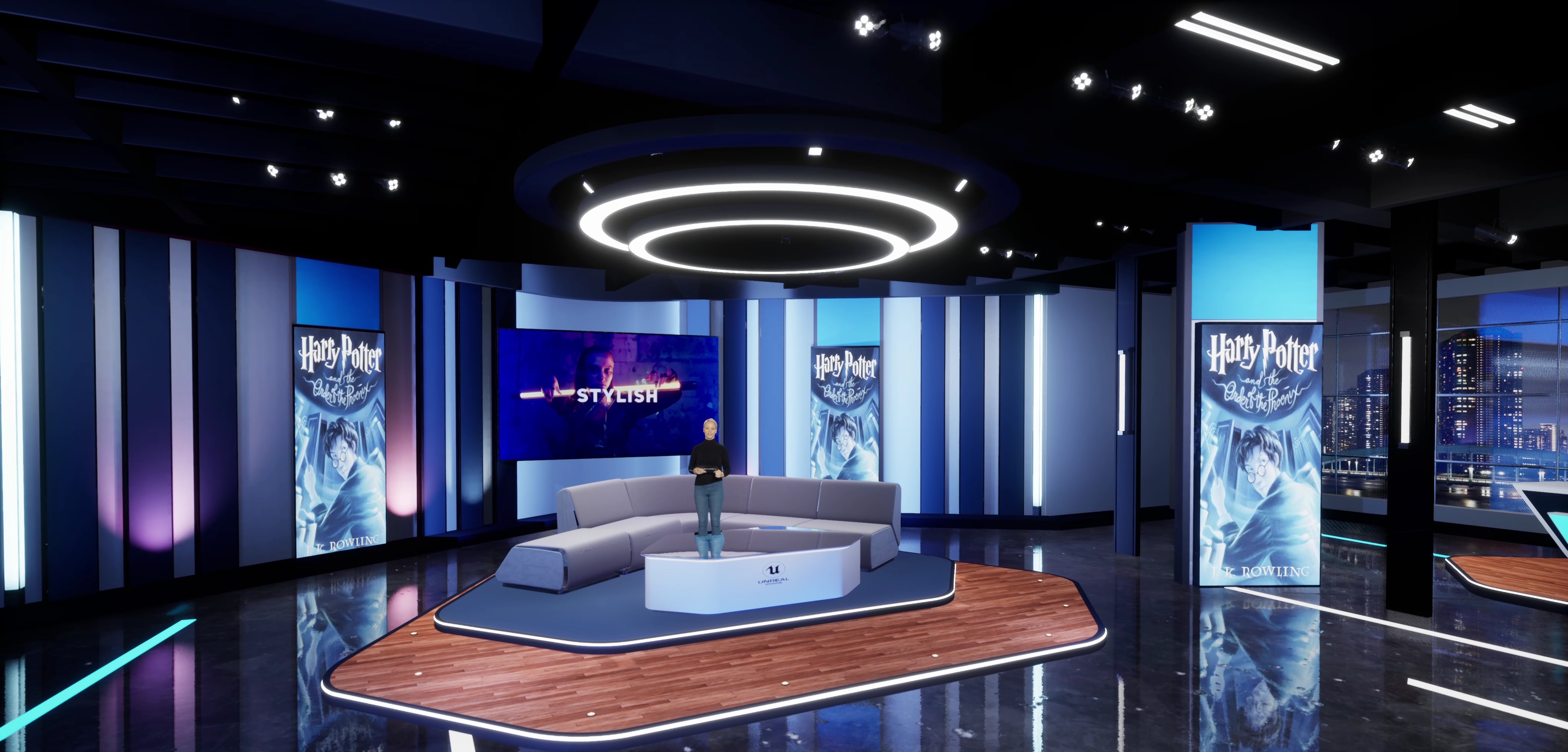Virtual Event Set Virtual Sets | Buy TALKSHOW W7G4 | Unreal Engine Corporate Virtual Set ...