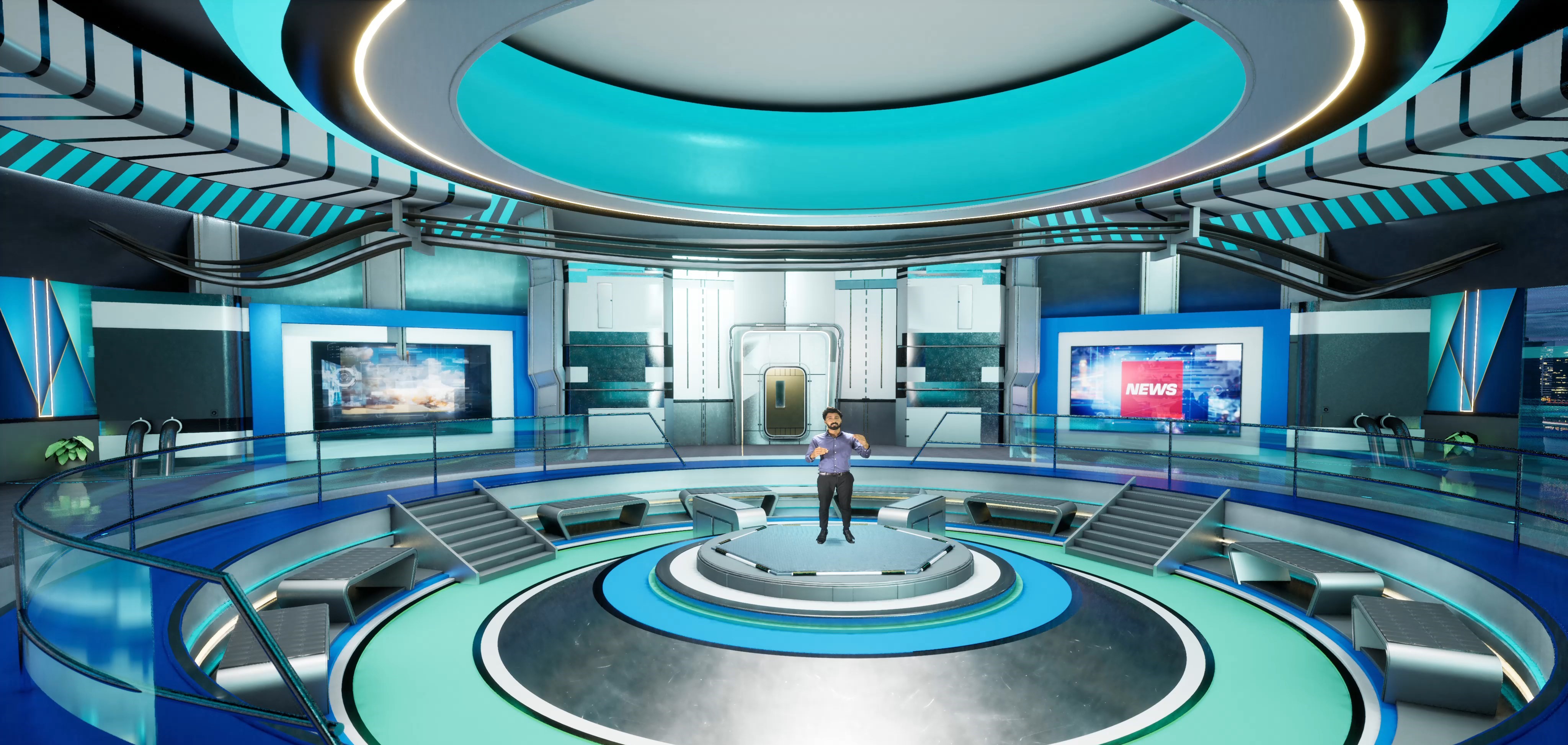 Virtual Sets | Buy NEWSROOM NMSAB6 | Unreal Engine Corporate